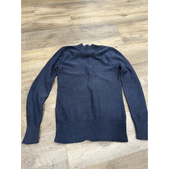 Guess Sweater Womens Small Blue Cable Knit Chunky V Neck Comfort - Picture 4 of 6